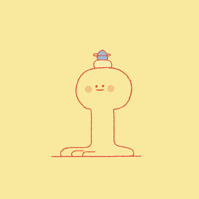 a cartoon character with a hat on his head