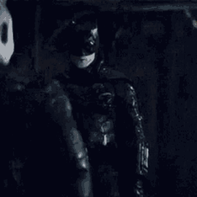 a close up of a person in a cat suit