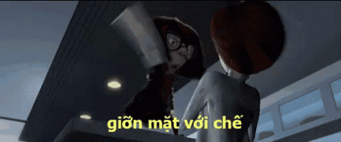 a cartoon character says gion mat voi che in yellow