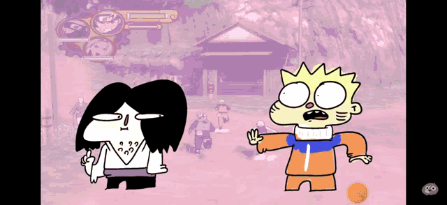 a cartoon of a man and a boy with the number 1 on their shirts