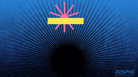 a blue background with renpho written on the bottom right
