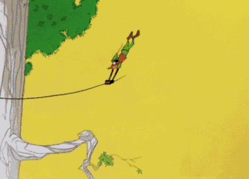 a cartoon of a person climbing a tree
