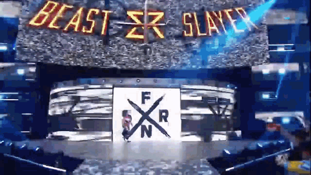 a sign that says beast slayer on it