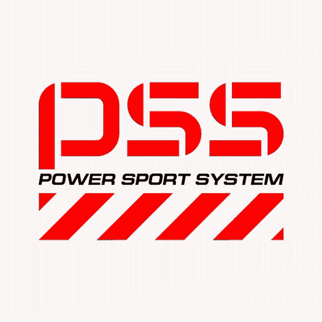 a red and white logo for d55 power sports system