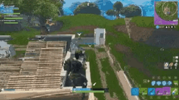 an aerial view of a video game where a person is shooting another person