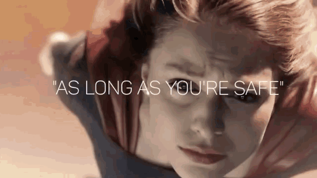 a woman in a superhero costume is flying through the air with the words " as long as you 're safe " behind her