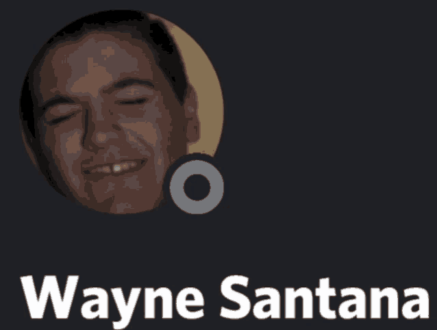 a picture of a man with the name wayne santana on it