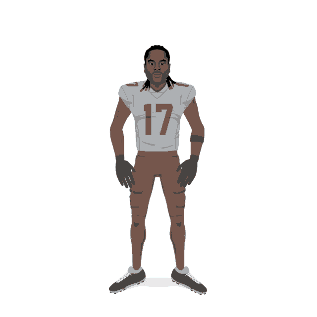 a cartoon drawing of a football player wearing number 17