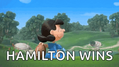 a cartoon of lucy from the peanuts movie is running in a field .