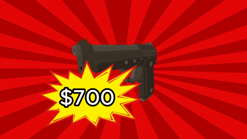 a cartoon drawing of a gun with a price tag of $ 1600