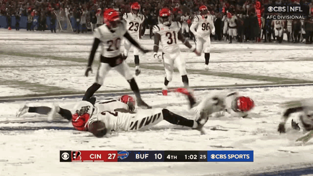 a football game is being shown on the cbs network