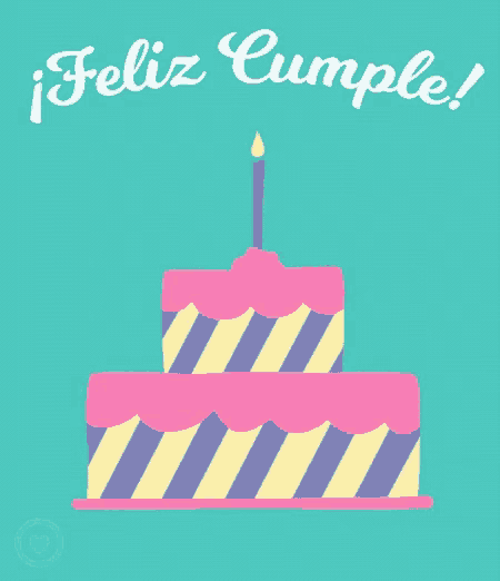 a birthday card with a cake and a candle and the words feliz cumple