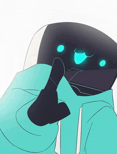 a drawing of a person wearing a blue hoodie giving a thumbs up .