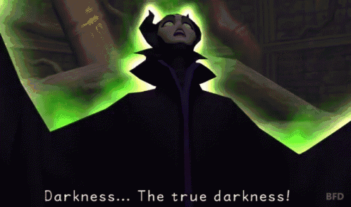 a video game character says " darkness ... the true darkness ! "