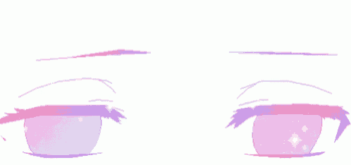 a pixel art drawing of a girl 's eyes with a pink and purple gradient