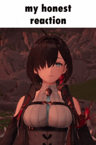 a picture of a girl with the words " my honest reaction " on it