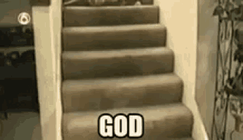 a staircase with the word god on it