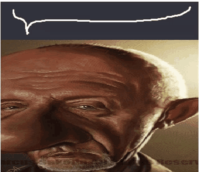 a drawing of a man 's face with a very large nose