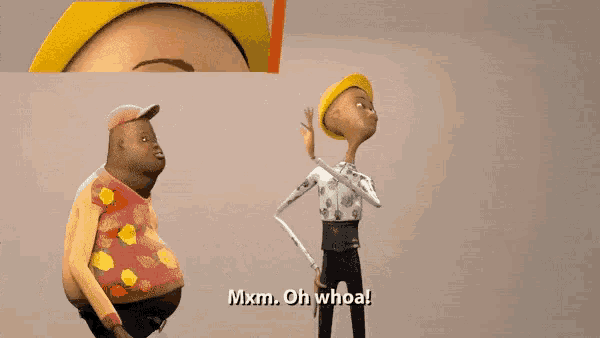 a cartoon character says mxm oh whoa