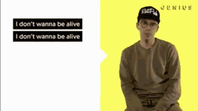 a man wearing a hat that says bep on it