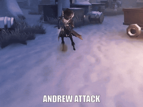 a video game character with the name andrew attack on the bottom right