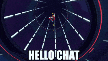 a cartoon robot with the words hello chat written on it