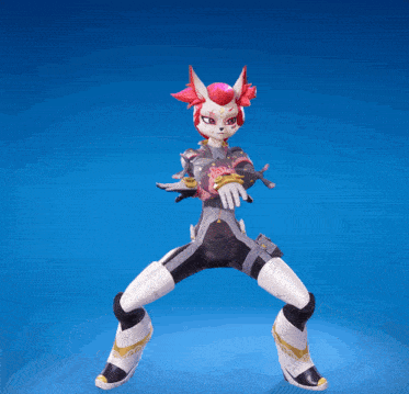 a cartoon character with red hair and white pants