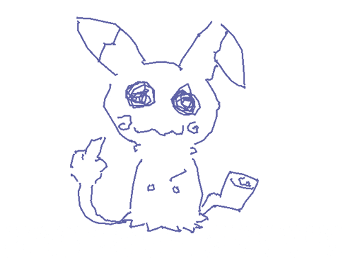 a drawing of a rabbit with the letter g on it