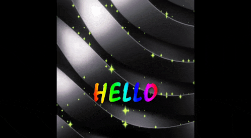 a black background with the word hello written on it
