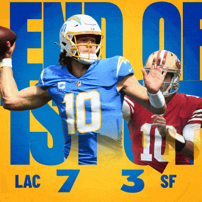 San Francisco 49ers (3) Vs. Los Angeles Chargers (7) First-second Quarter Break GIF - Nfl National Football League Football League GIFs