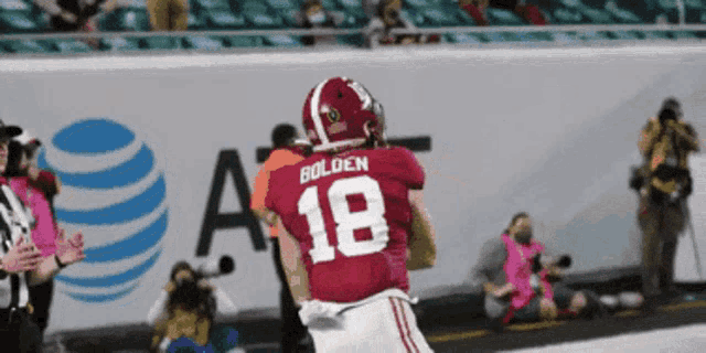 a football player named bolden wears the number 18