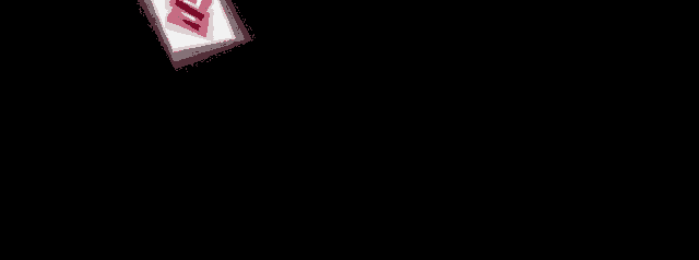 a red square with a diagonal line in the middle