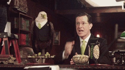 Colbert Superbowl Comercial GIF - Stephen Colbert Pistachios Eagle GIFs