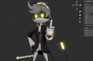 a 3d model of a robot with the name alexandrinstary on the bottom right