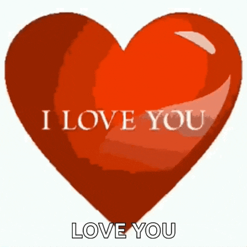 a red heart with the words `` i love you '' on it