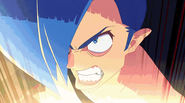 a close up of a cartoon character 's face with an angry look on his face