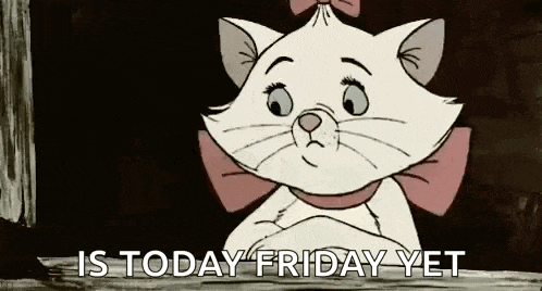 a cartoon cat with a pink bow on its head is sitting on a wooden fence .