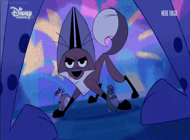a cartoon of a fox with a disney channel logo on the bottom