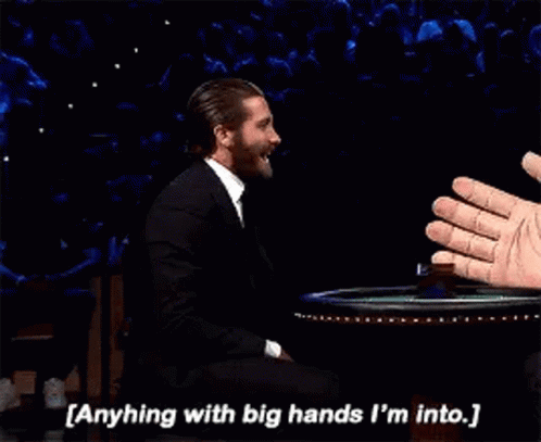 Anything With Big Hands Shake Hands GIF - Anything With Big Hands Shake Hands Im Into GIFs