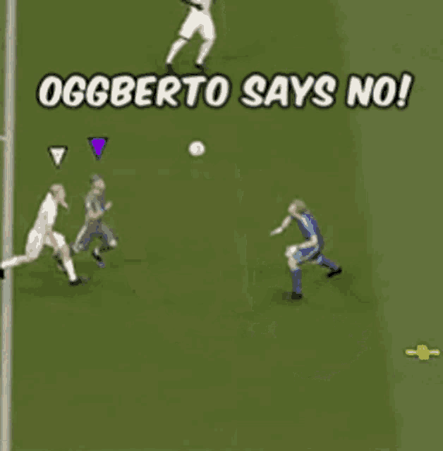 a soccer game is being played and oggberto says no !