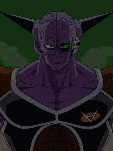 a purple cartoon character with horns and a triangle on his chest