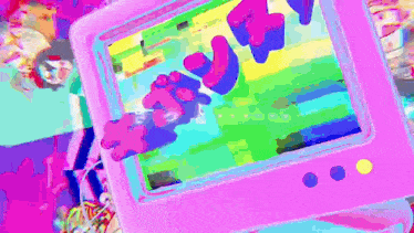 a colorful painting of a video game with the word ' tokyo ' on it