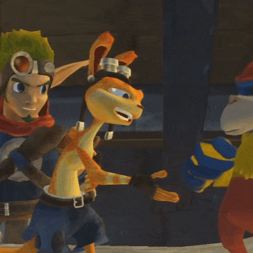 a blurry picture of a video game character named jak