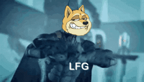 a cartoon drawing of a dog with the word lfg on the bottom right