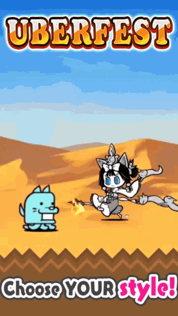 an uberfest choose your style advertisement with a cat