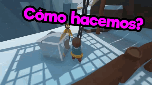 a screenshot of a video game with the words como hacemos