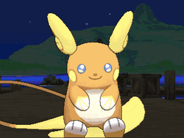 a cartoon drawing of a pokemon with a blue eye