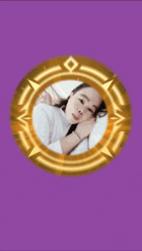 a picture of a woman in a gold circle with a subscribe button below it