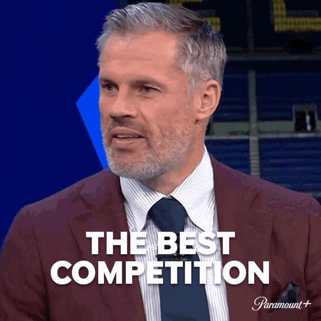 a man in a suit and tie with the words " the best competition " above him