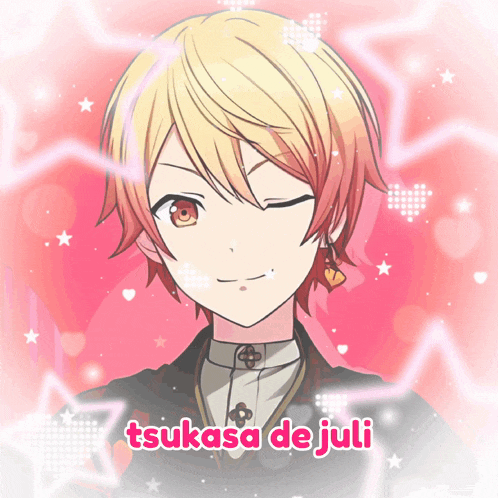 a drawing of a boy with the name tsukasa de juli on it
